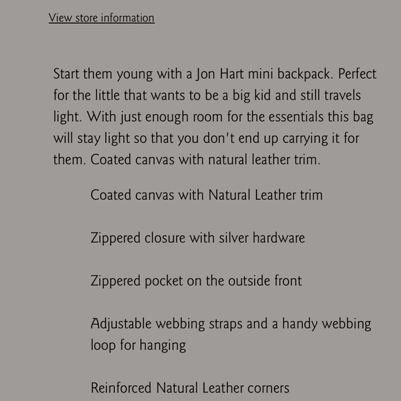 Jon Hart mini backpack. Super cute and sturdy. In excellent condition. - Picture 6 of 6